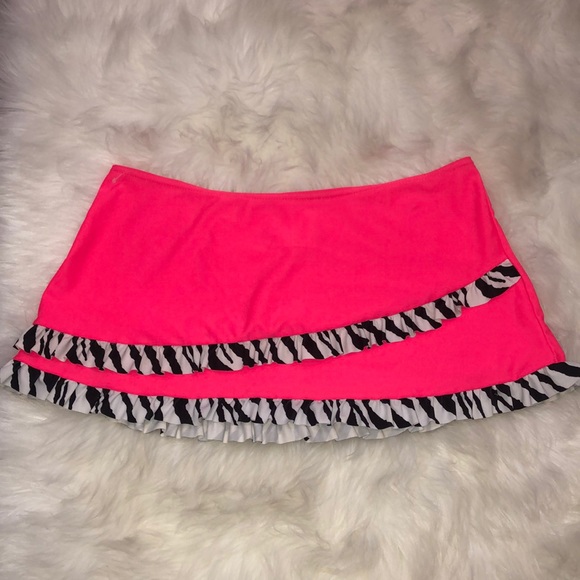 PLAYBOY Other - Skirt neon beach cover up swim suit zebra pink